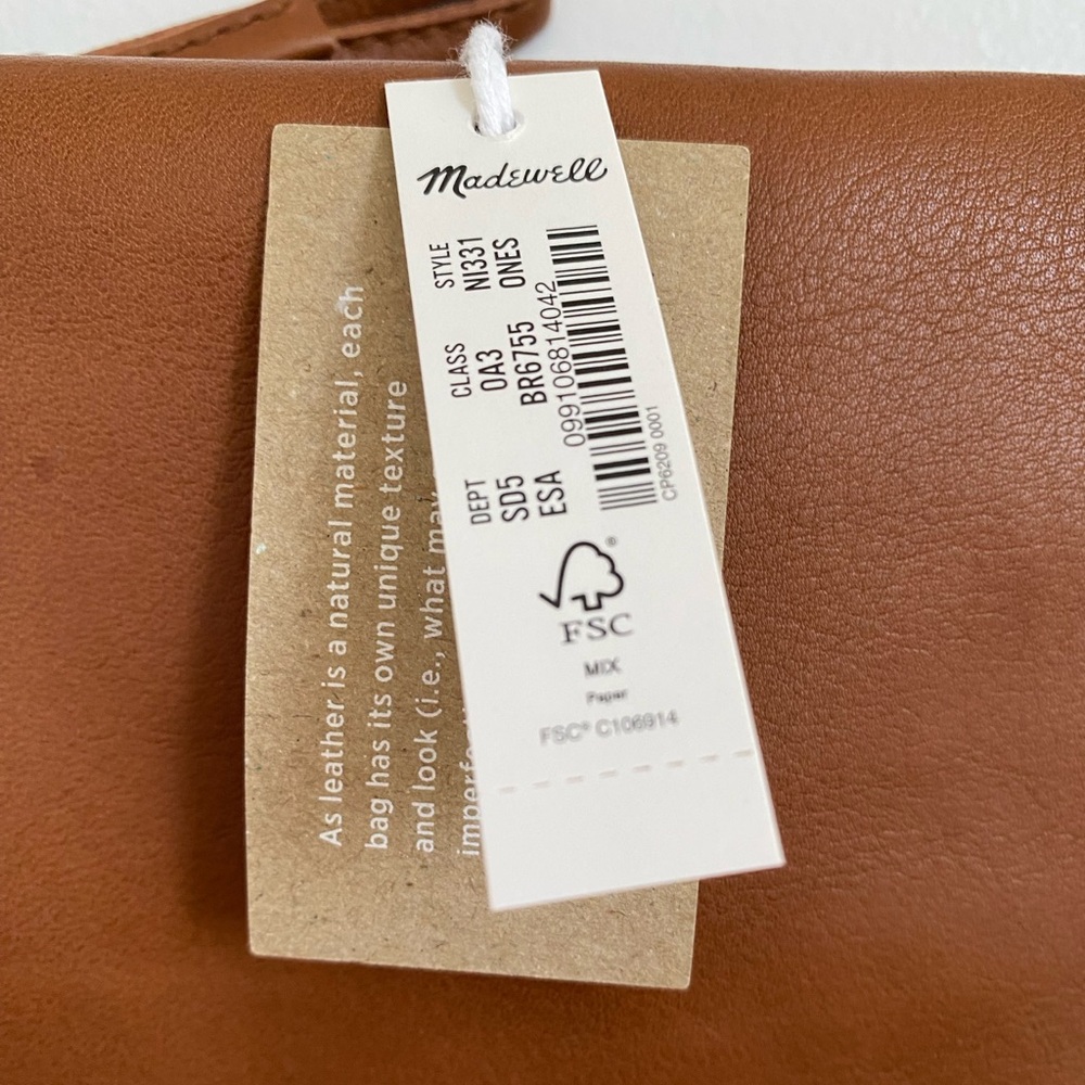 Madewell leather crossbody brown bag. NEW with Tags.